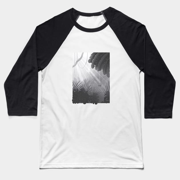 Black and White jungle Baseball T-Shirt by ArtDary